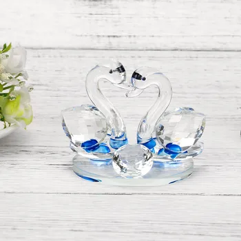 

2019 hot new Crystal Swan Wedding Decor Paperweight Figurine Gift Crafts Home Decor Glass Swan Brand New Swan Decoration