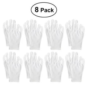 

MUSEYA 8 Pairs of Soft Lightweight Cotton Gloves White Work Gloves