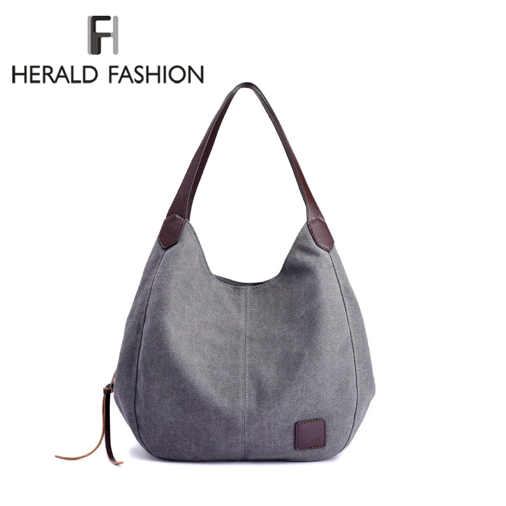 Herald Fashion женские холщовые сумки Хобо на одно плечо винтажные однотонные с