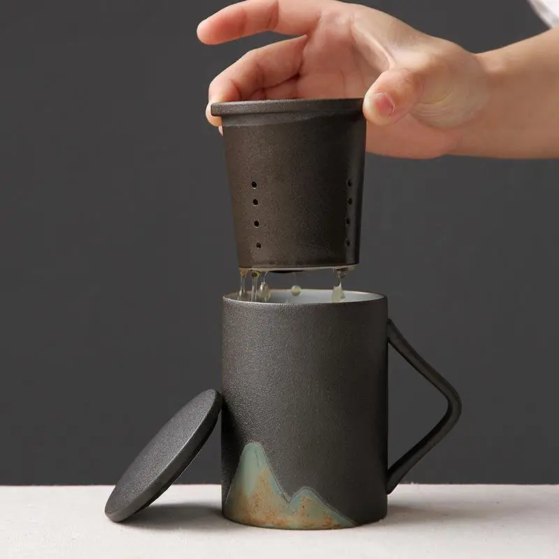 

Creative Ceramic Kung Fu Teapot Handmade Casual Teapot Teacup Gaiwan Home Office Tea Ceremony Portable Tea Set Drinkware