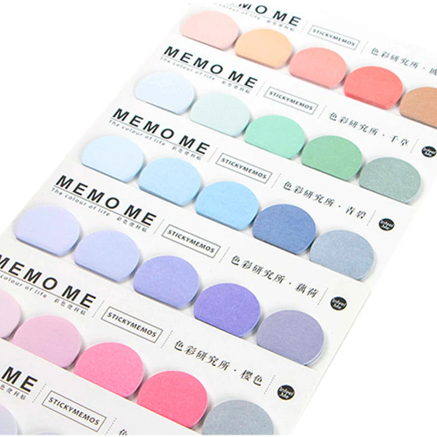 

1pack/lot cute simple 6 colors mini note paper row memo pad kawaii message notes stickers scrapbooking planner stickers