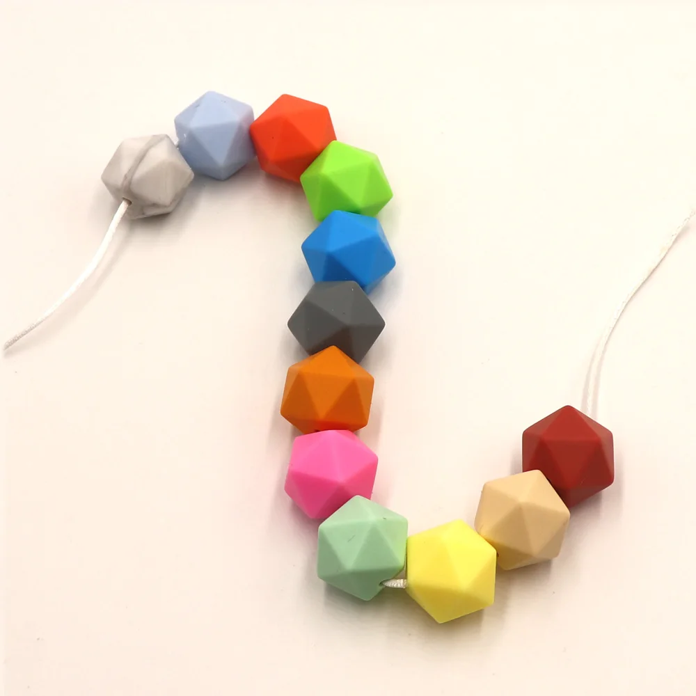 TYRY. HU 30 шт. детские соски зажимы силиконовые бусины икосаэдр DIY силиконовый Прорезыватель для зубов для младенцев жевательные бусины игрушки для кормления Mordedor
