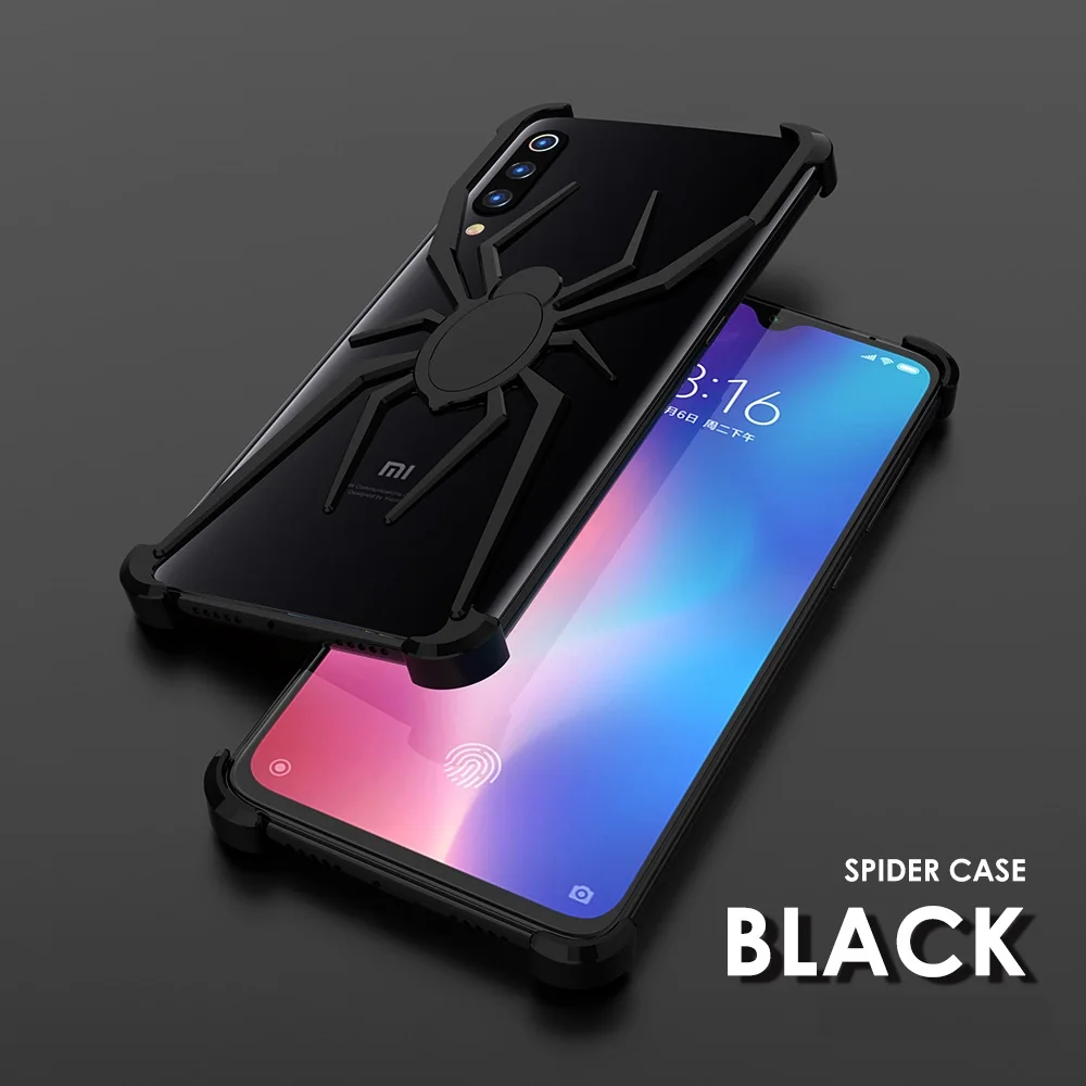 Spider The element stents for Xiaomi Black shark 2 Case Cover for Xiaomi 9 Luxury shockproof Coque - Цвет: Black