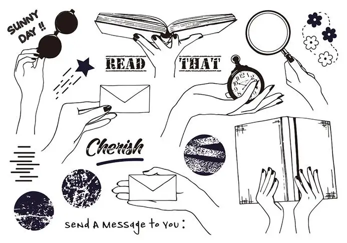 

gesture reading Clear Stamp Or stamp for DIY Scrapbooking/Card Making/Kids Fun Decoration Supplies A2092