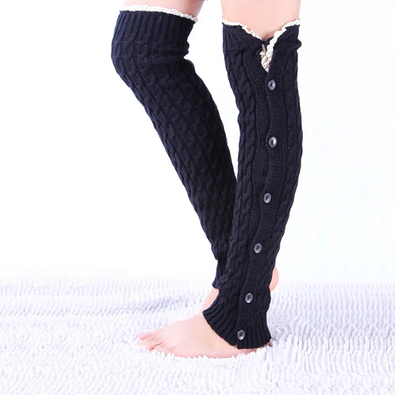 OEAK Women Christmas Button Lace Twisted Leg Warmers-3 Pairs Women's Buttoned Lace Socks Twisted Socks