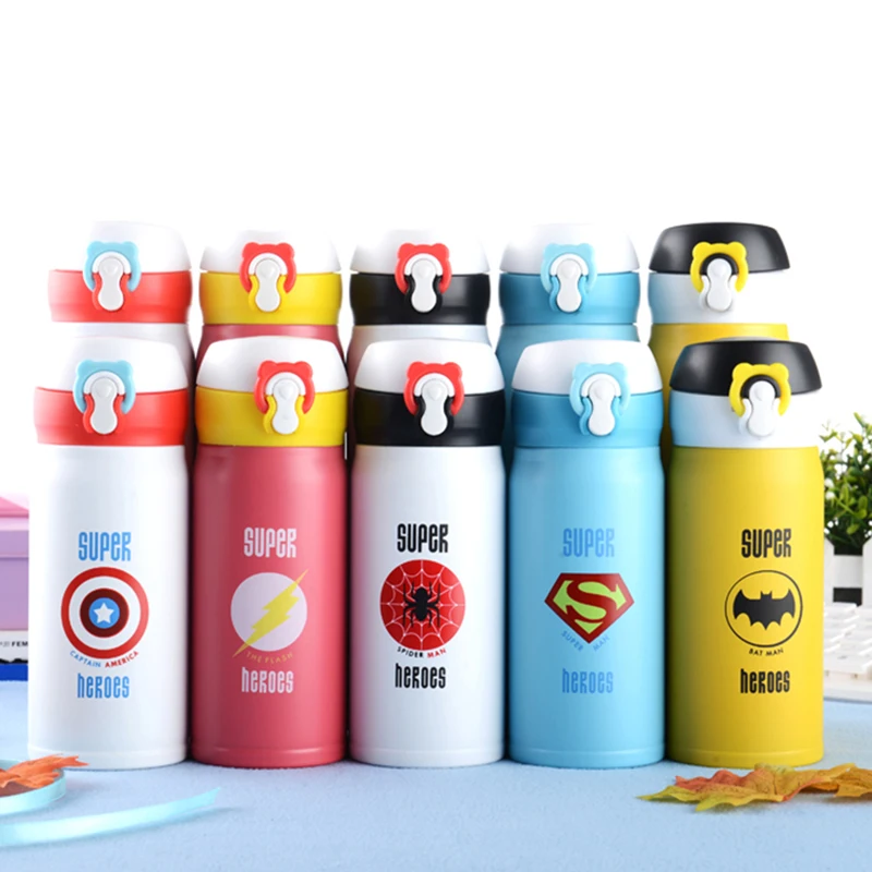 Термос кружка из нержавеющей стали Super Heroes 350 мл 500 вакуумная фляжка для