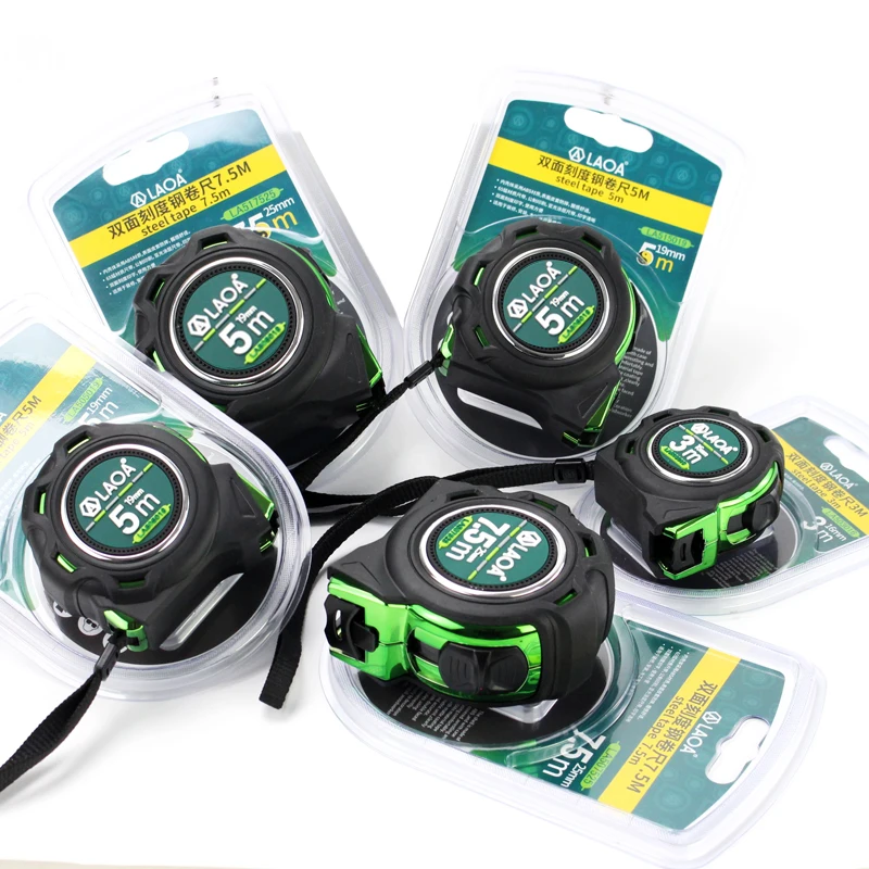 Tape Measure LAOA Mn Steel Tape Measure 3/5/7.5/10m Portable Roulette Double-sided Steel Tape Waterproof Distance Measuring Wood Working Tool