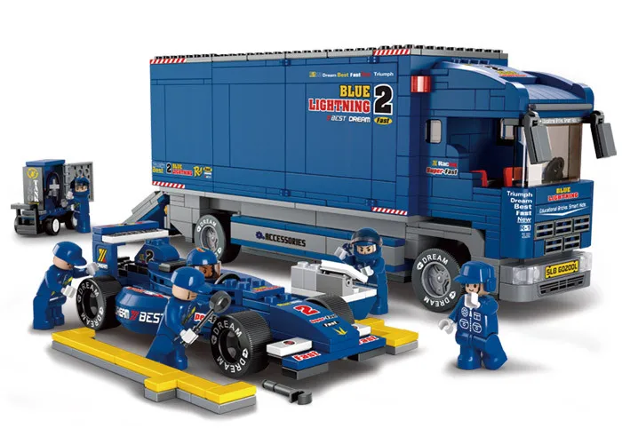 

693pcs F1 Racing Truck Formula Car Sluban B0357 Building Block Educational DIY Jigsaw Construction Bricks Children Toys