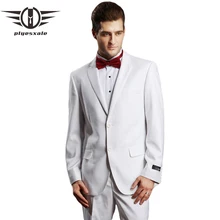 Plyesxale костюм Для мужчин последние конструкции пальто брюки белый смокинг для Для мужчин брендовая одежда Slim Fit Жених Нарядные Костюмы для свадьбы для Для мужчин Q75