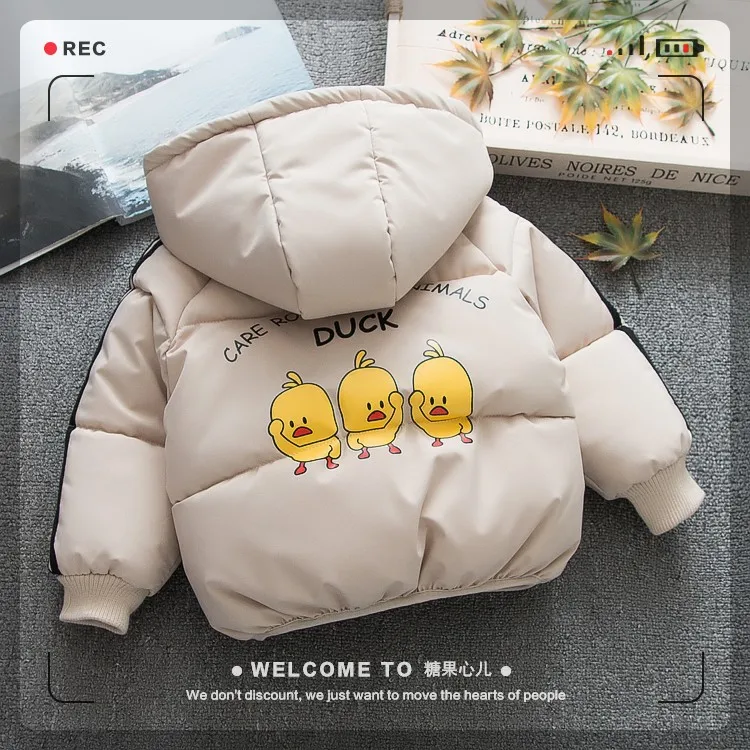 

2018 New Winter Fashion Girls Boys Outerwear Coats Yellow Duck Boys Cotton-padded Jackets Kids Jacket Kids Coats Girls Coats