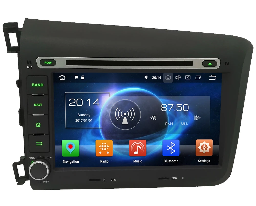 Excellent 8" Octa Core 4G WIFI Android 8.1 4GB RAM 64GB ROM RDS AM Car DVD Player Autoradio Stereo GPS Glonass For Honda Civic 2011-2015 0
