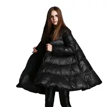 Новинка, зимнее женское модное пуховое пальто, индивидуальное, с переменным воротником, типа А-силуэта, с большим подолом, женский пуховик, 854