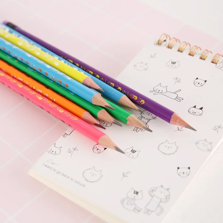 72pc (6box)/lot Cute HB pencil / safe with no poison children pencil