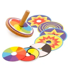 Фиджет Спиннер кинетический пестрый деревянный гироскоп креативные головоломки игрушки традиционные ностальгические деревянные игрушки для детей красочный маленький гироскоп