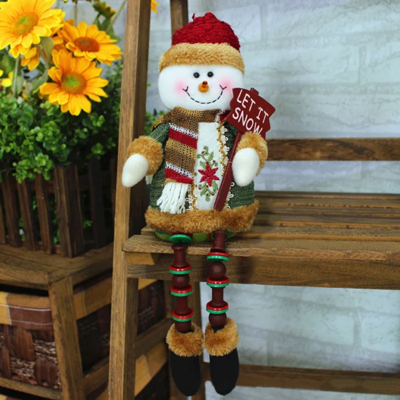 

New Christmas Tree Decorations Sitting Father Santa Claus Snowman Figure Plush Toy Doll Christmas Party Tree Hanging Decor
