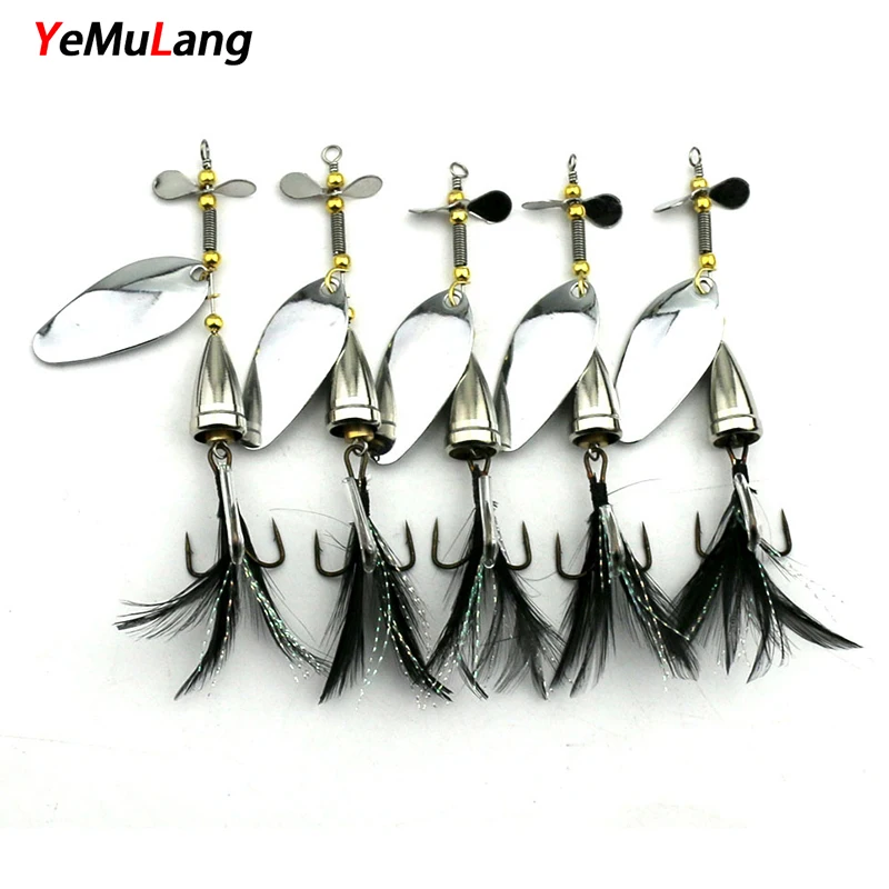 1 pcs Spinner Bait Metal Fishing Lure Double Tail Propeller Hard Baits