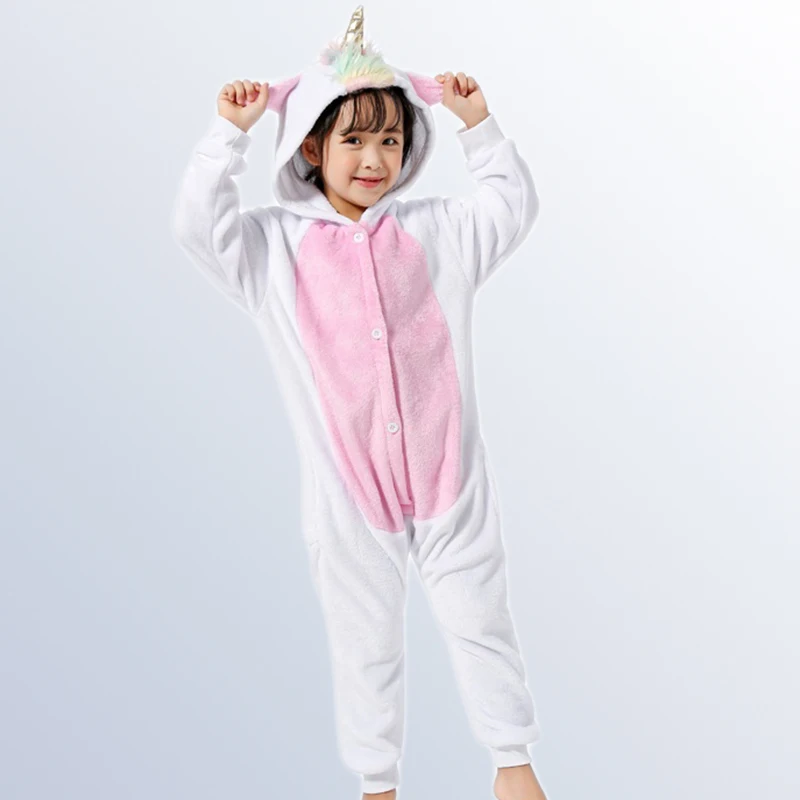 

Unicorn Kids Pajamas Cartoon Pegasus Panda Unicorn Children Boys Girls Pajamas Soft Flannel Animal Sleepwear Kids Blanket Onesie