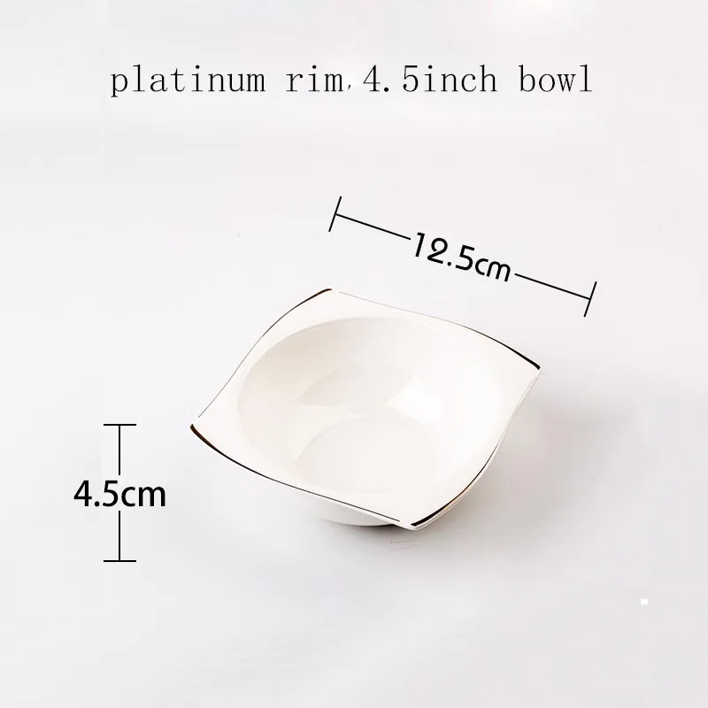 Креативная квадратная платиновая керамическая тарелка для стейка из костяного фарфора с покрытием из белого золота, высококлассная чашка для молока и кофе, блюдце - Цвет: O