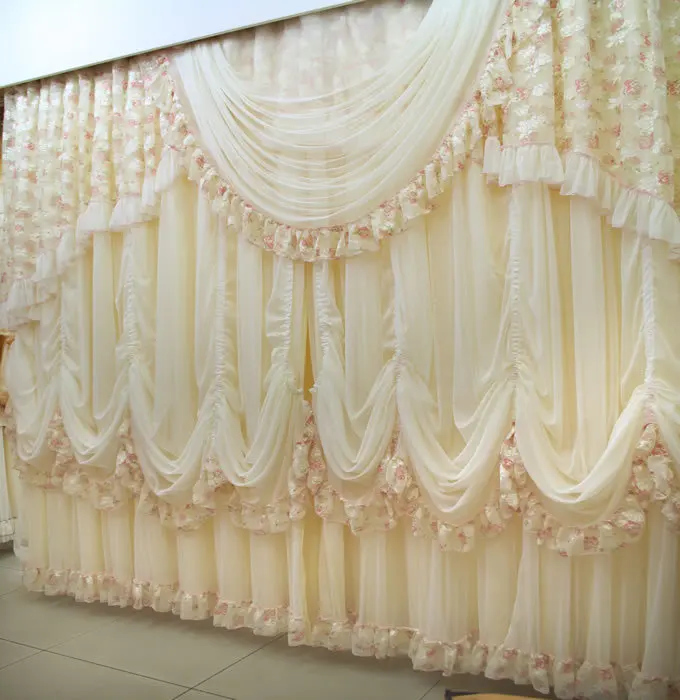 New fashion High Quality luxury lace curtains the finished beautiful