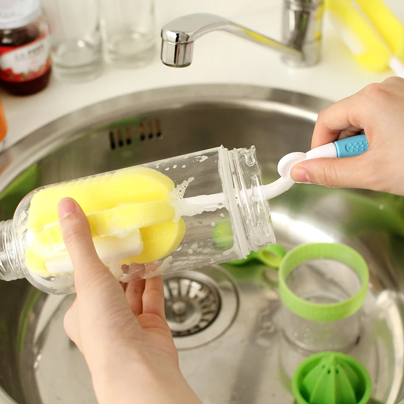 

Simple cup brush baby bottle brush sponge cleaning brush rotary cup brush long handle wash tool don't hurt the surface