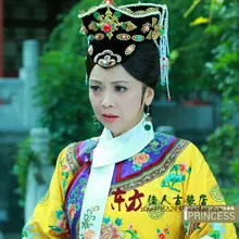 ТВ Играть принцесса хуанжу новая версия Costume костюм желтый вышивка Agent агент нежный династии Цин костюм