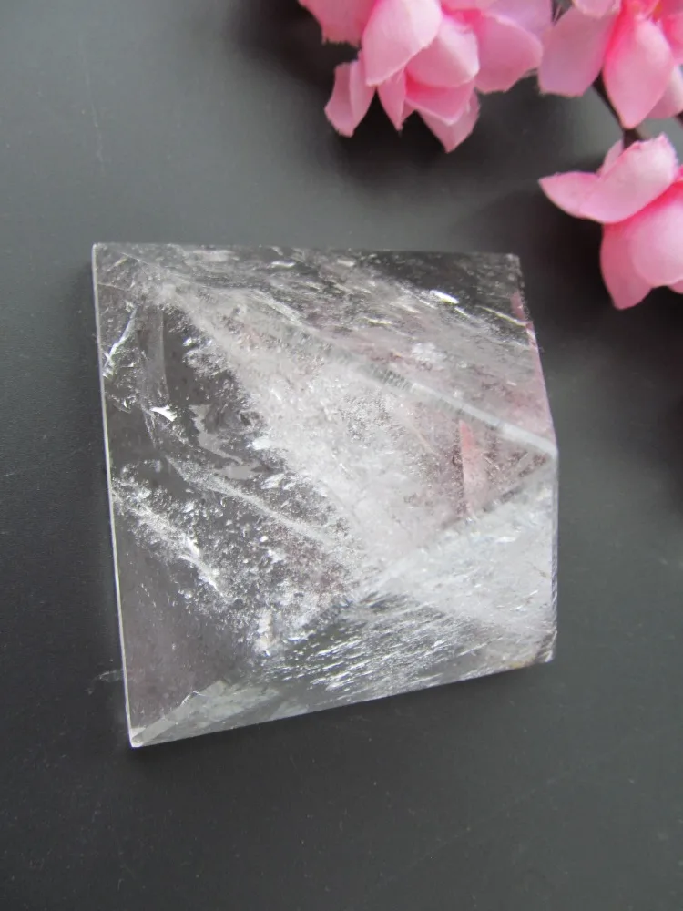 274g Natural White Quartz Crystal Pyramid Quartz Crystal Pyramid Healing Crystal Crafts Home