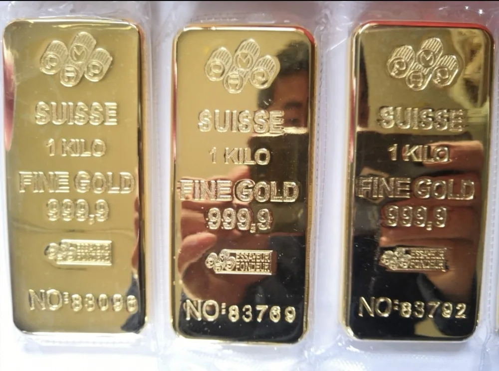 

Exact replica Suisse 1kg gold plated bar offer drop ship