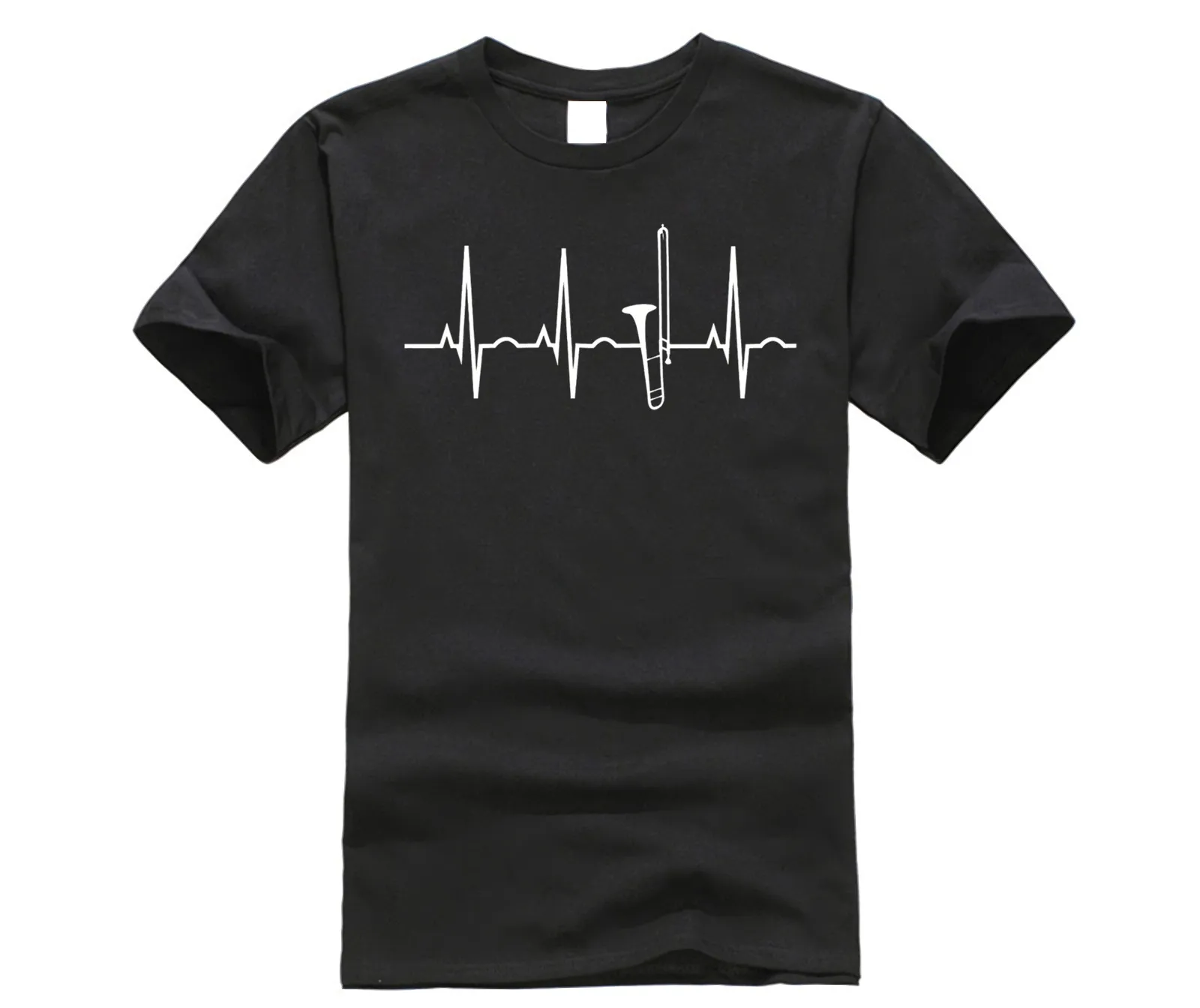 

Trombone Player Shirt - Trombone Heartbeat T-Shirt Band Tee Men Printed T Shirts