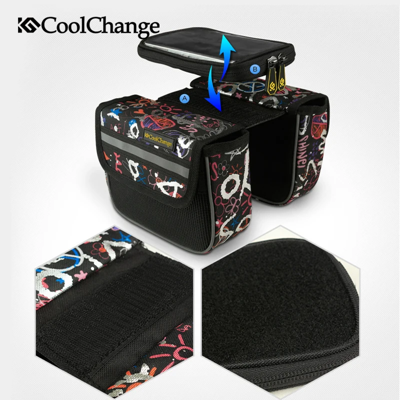 CoolChange High Quality Cycling Bike Front Frame Bag Tube Pannier Double Pouch for Cellphone Bicycle Accessories Riding Bag CoolChange High Quality Cycling Bike Front Frame Bag Tube Pannier Double Pouch for Cellphone Bicycle Accessories Riding Bag