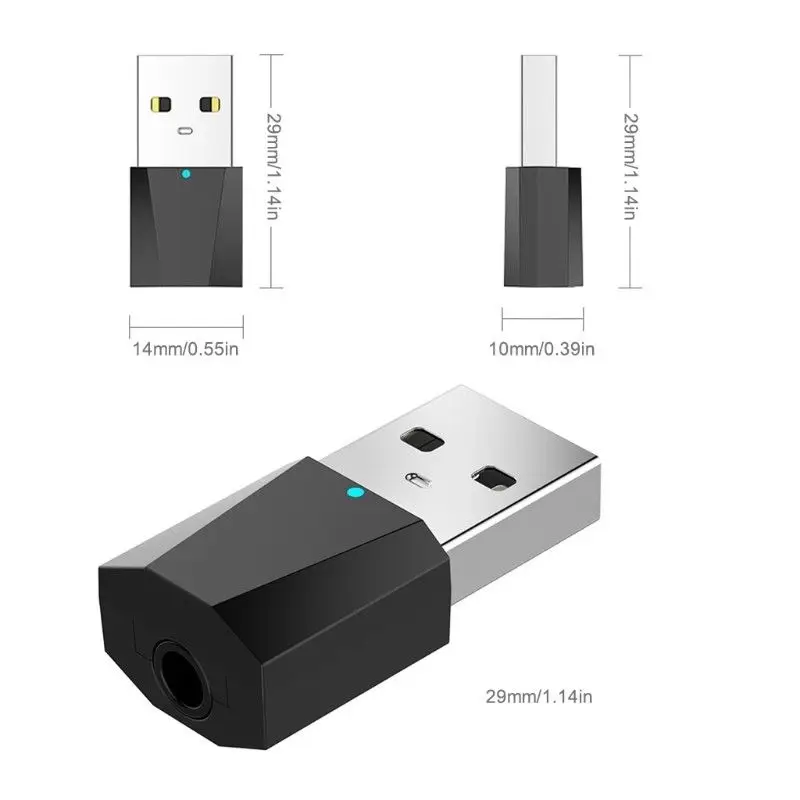 

New USB Bluetooth 4.2 Stereo Audio Transmitter Adapter for TV PC Speaker Headphone EM88
