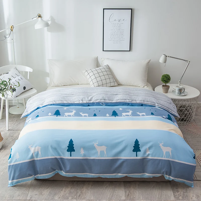 Home Textile Nordic Striped Animal Printed Duvet Cover Twin Full