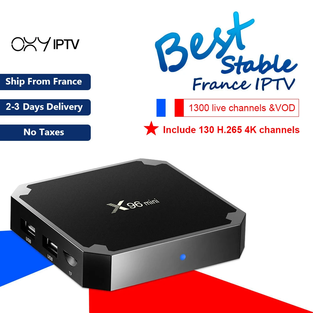 1 год Лучший французский IP tv X96 мини 4K Android Smart tv Box с 1300 каналов для Франции, Бельгия, Люксембург, арабские африканские H.265 tv