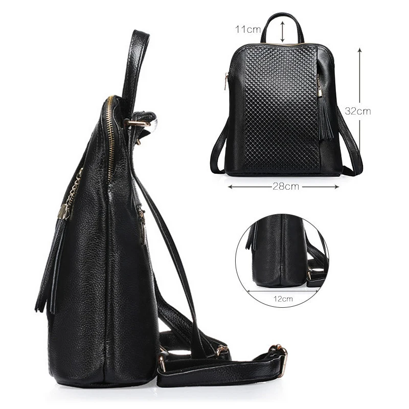 

DANJUE Genuine Leather WoMen Cowhide Brand American Style Fashion Crocodile WoMen's backpacks Designer School Bag