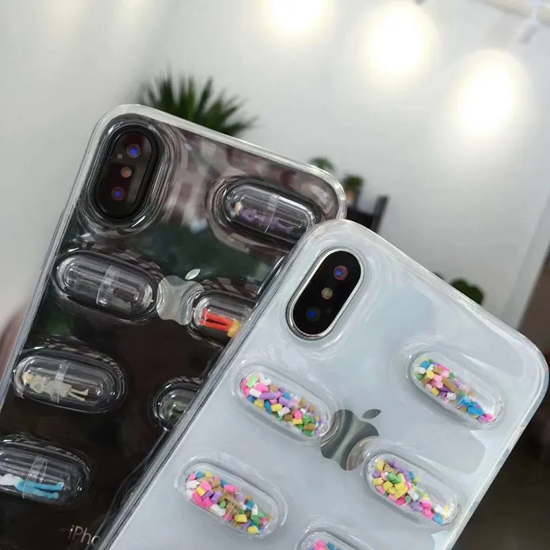 Чехол Boucho для телефона с милыми красочными капсулами iPhone X 6 6s 8 Plus забавный