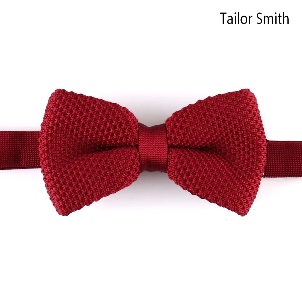 Tailor Smith дизайнер галстук бабочка из микрофибры Kintted красные, черные бабочка мужские формальные повседневное Мода Одежда