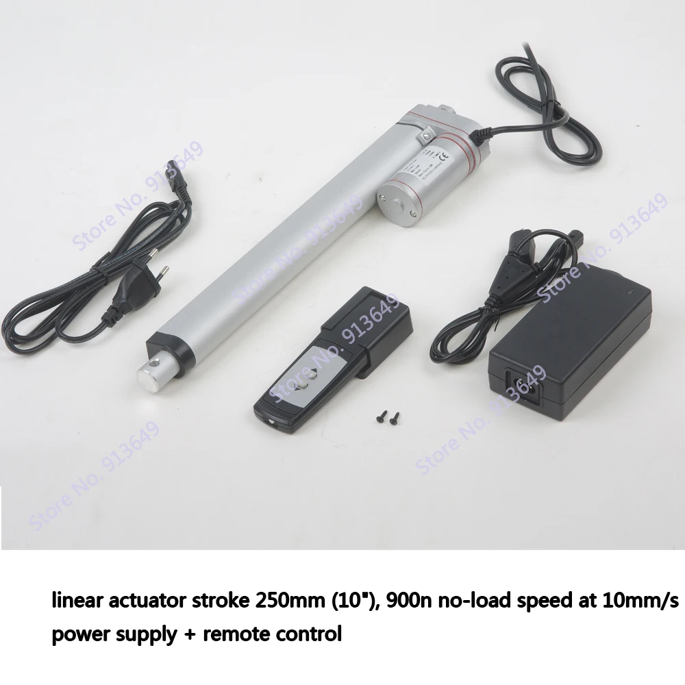 

12 volt linear actuator with 10inch/250mm stroke, 900N/90kgs load for solar tracker with remote control
