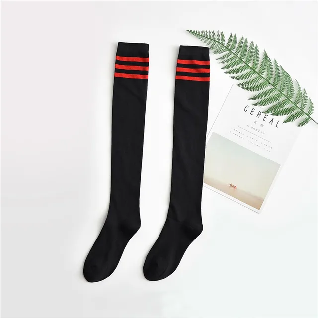 Japanese School Uniforms Accessories Jk Girl Socks Vintage 3 Stripes Students Teenagers Over