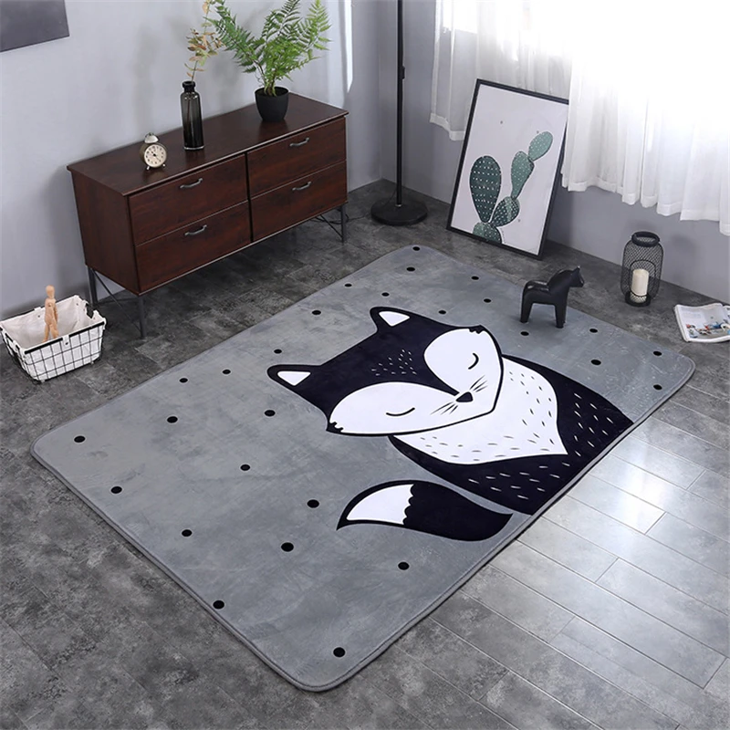 Cartoon Animals Letters Pattern Baby Play Mats Blanket Picnic Carpet Nordic Style Kids Room Home De