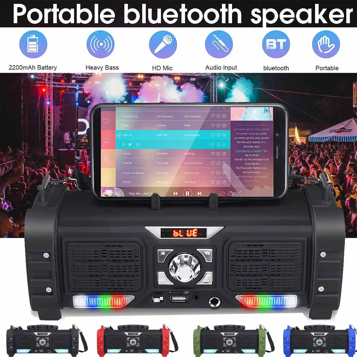 Портативная беспроводная bluetooth-колонка 2200 мАч 5 Вт цифровая звуковая система