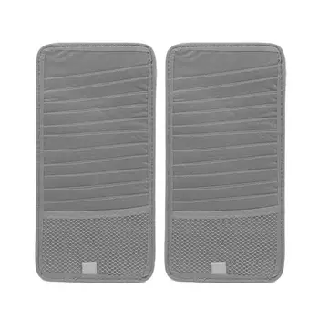 

uxcell 2Pcs Gray Rectangle Shaped Car CD DVD Sun Visor Card Storage Organizer Holder, 2 Pack