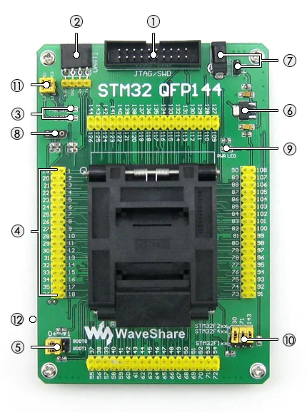 STM32-QFP144 Yamaichi IC Тесты разъем адаптер для программирования QFP144 LQFP144 0,5 мм STM32F10xZ STM32L1xxZ STM32F2xxZ STM32F4xxZ