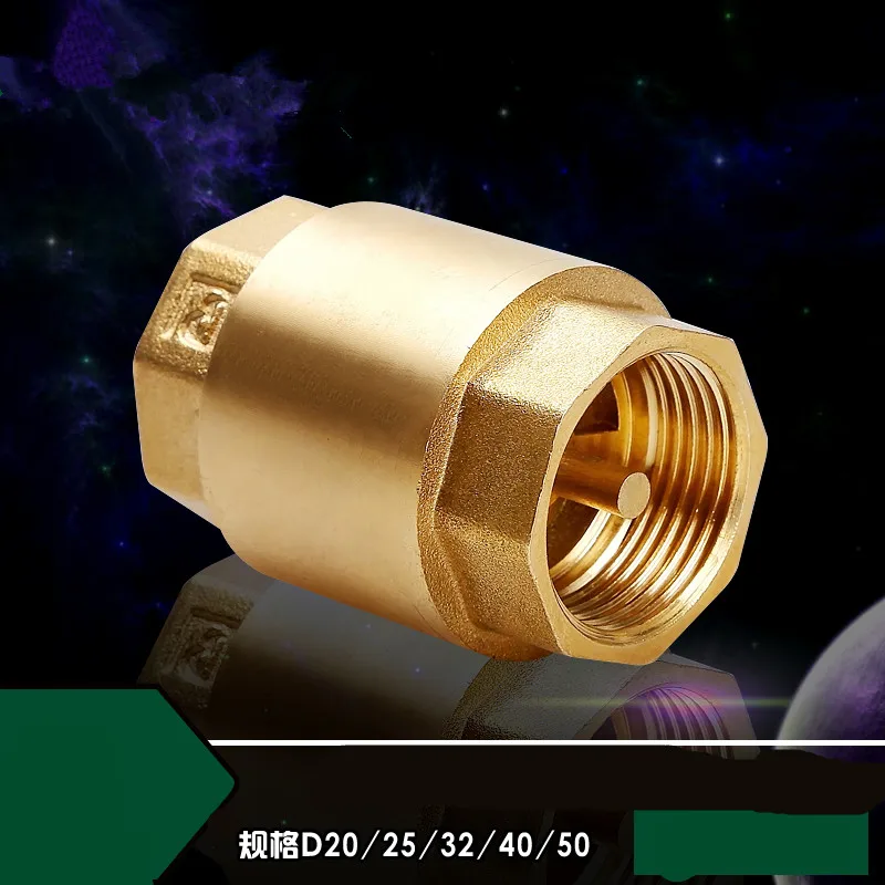 

1pc DN15/DN20/DN25 NPT Brass Thread In-Line Spring Check Valve 25mm Diameter 200WOG For Water Control