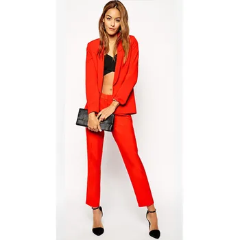 

New Arrival Hot Sale Full Cotton Custom Made 2 Piece Set Women Elegant Pants Suits Ladies Business Pant Formal Office Suits