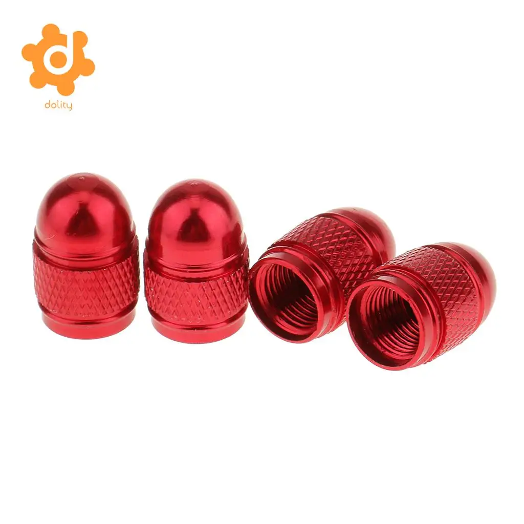 dolity 8 Pieces Red Green Aluminum Bullet Tire Valve Stem Air Port Cover Cap