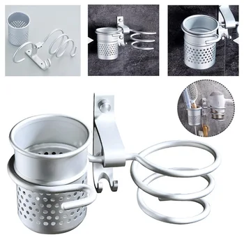 

Hair Dryer Holder Wall Mounted Rack Save Space Aluminum Multipurpose Toilet Shelf Comb Storage Hair Dryer Rack Gold Bathroom