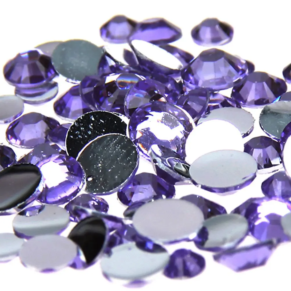 

LIGHT PURPLE Resin Rhinestones 1000pcs 2-5mm Round Flatback Non Hot Fix Diamonds Appliques For Craft Fabric Wedding Dresses