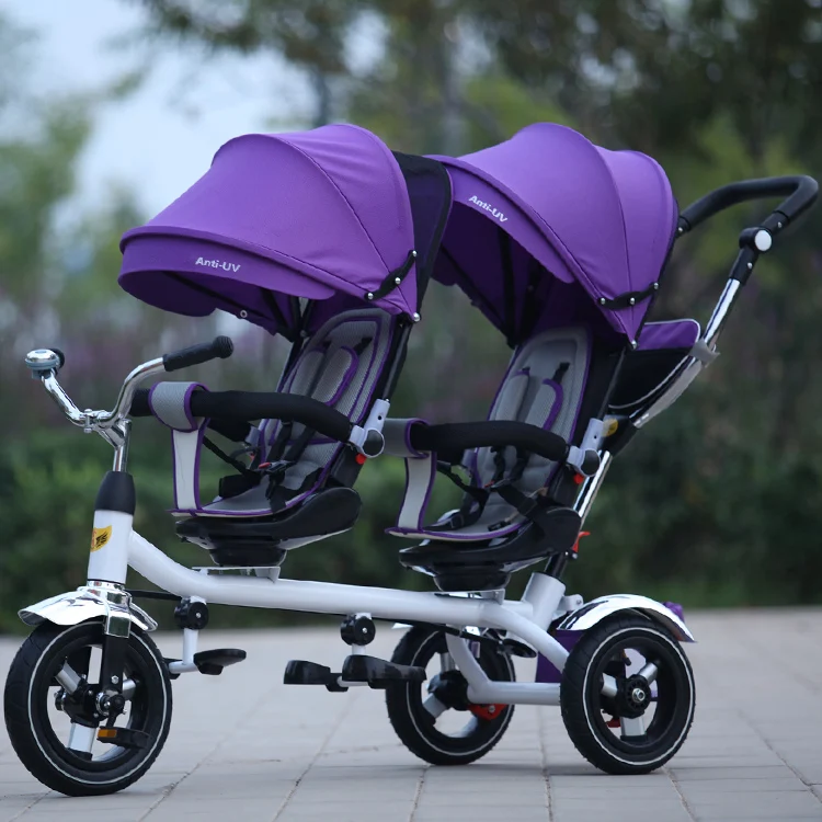 Коляска для близнецов передние и задние сиденья детские спортивные детские трехколесный велосипед двойная коляска двойной трехколесный