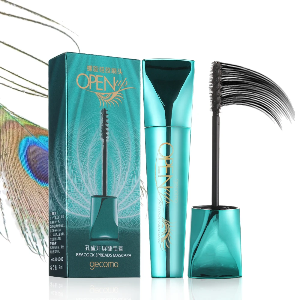 

1 Pcs 4D Silk Fiber Peacock Black Eyelash Mascara Makeup Waterproof Eye Lashes Curling Extension Thicker Mascara Beauty Tools