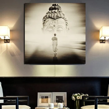 

Going To The Buddha Canvas Painting Print Living Room Home Decoration Modern Wall Art Oil Painting Posters Pictures Framework