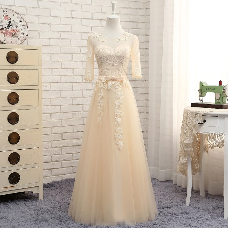 Robe de soiree vestido de festa серое ТРАПЕЦИЕВИДНОЕ длинное платье с аппликацией Элегантные платья подружки невесты Выпускной вечер вечерние платья